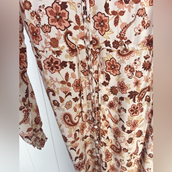 Rip Curl Dessert Dawn Maxi Dress Long Sleeve Small Floral Boho - Picture 7 of 12